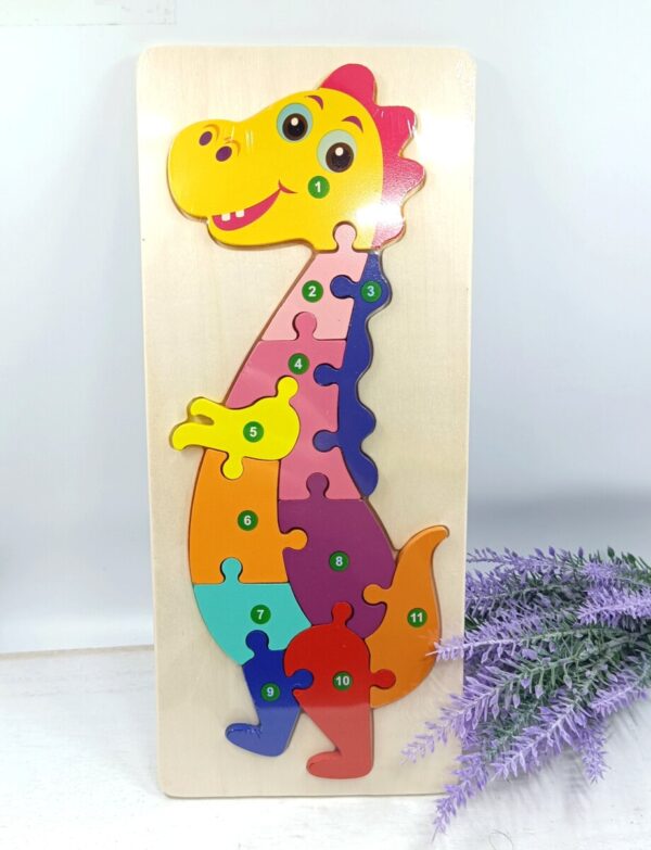 lesena sestavljanka dinozaver stevila